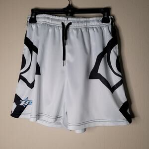 White Performance Shorts with Graphic Design - Large